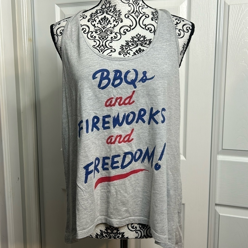 USA Patriotism Fireworks‎ Freedom Tank Top 4th of July XL
